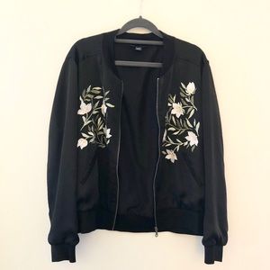 supply & demand Black Embroidered Bomber